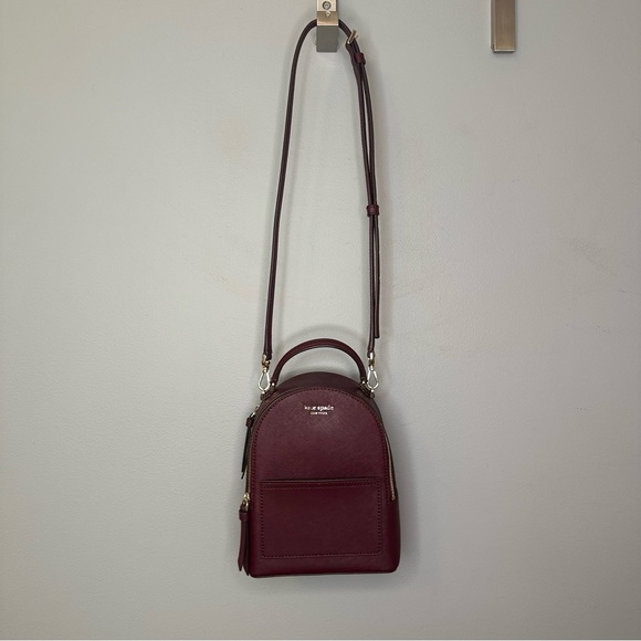 Kate Spade Cameron Mini Convertible Leather Backpack Cherrywood - Picture 8 of 10